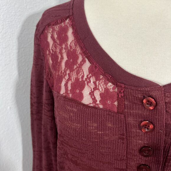 Creative Apparel‎ Henley Top Womens Large Crew Texas A M Aggies Thermal Pullover - Picture 2 of 10